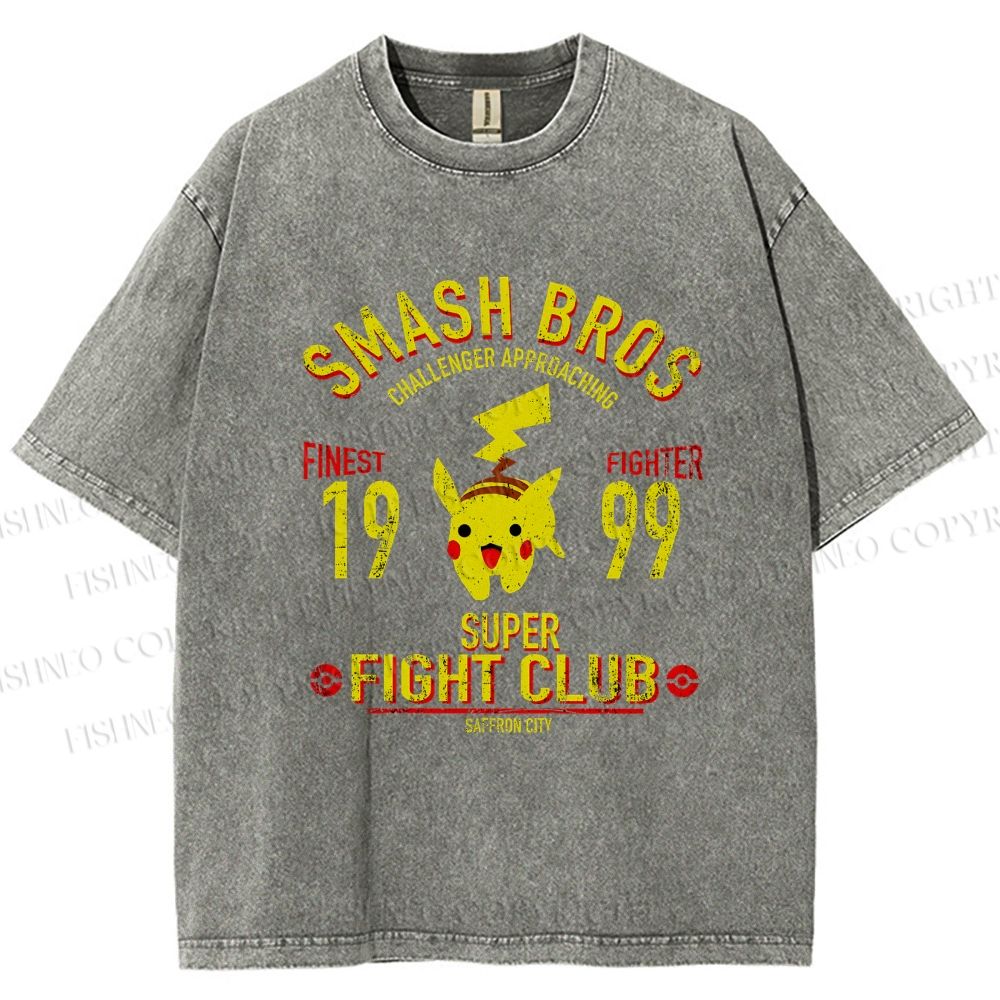 Unisex Pikachu Printed Washed Tee