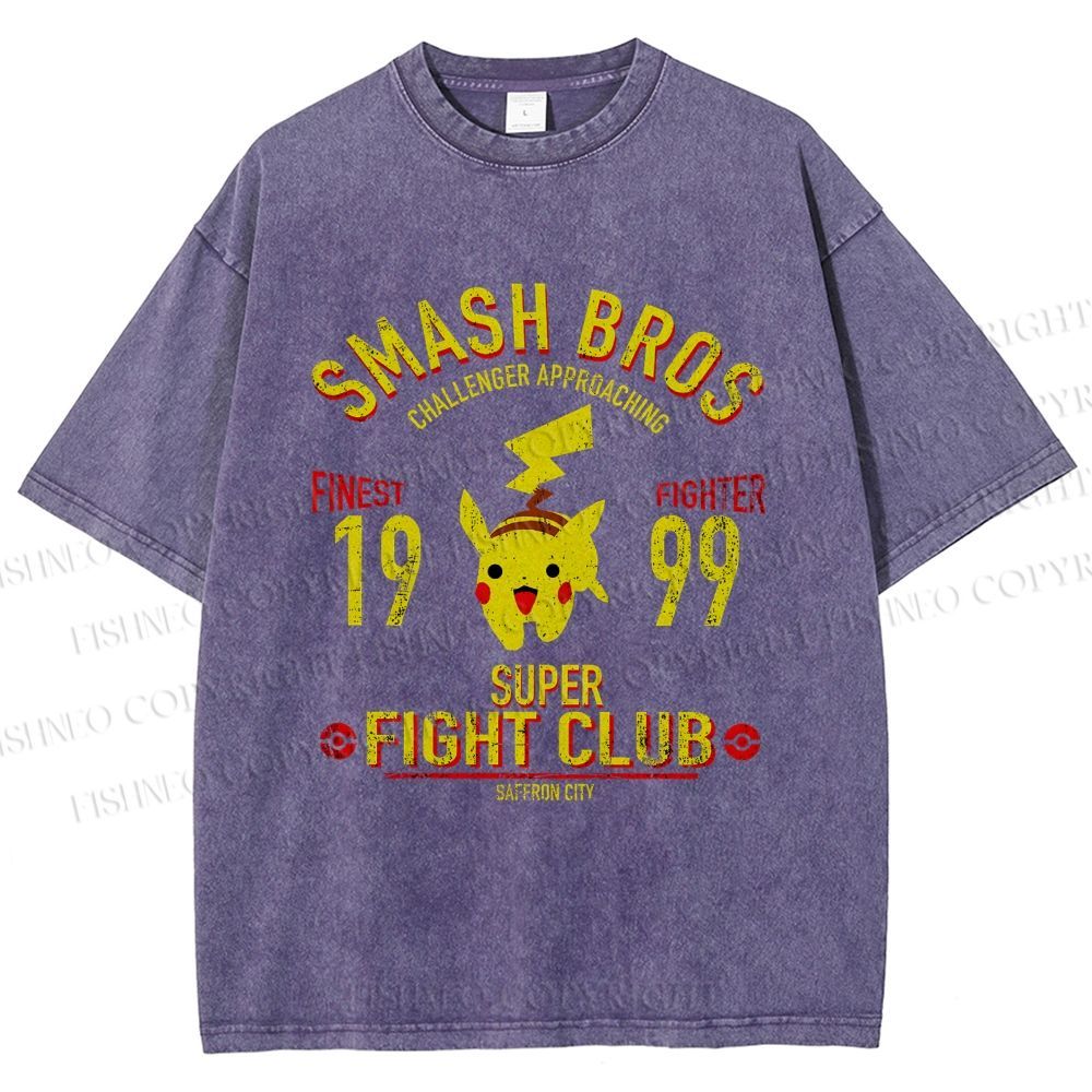 Unisex Pikachu Printed Washed Tee