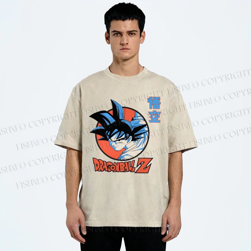 Unisex Dragon Ball Goku Printed Washed Tee
