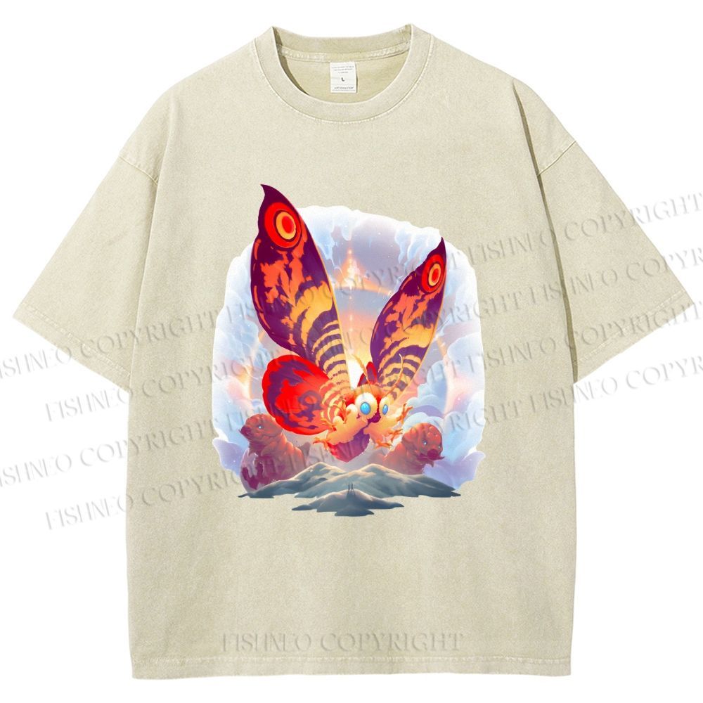 Unisex Mothra Printed Washed Tee
