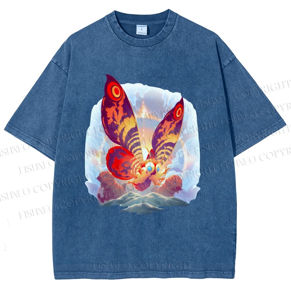 Unisex Mothra Printed Washed Tee