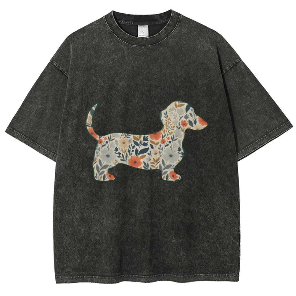Floral Dachshund T-shirt