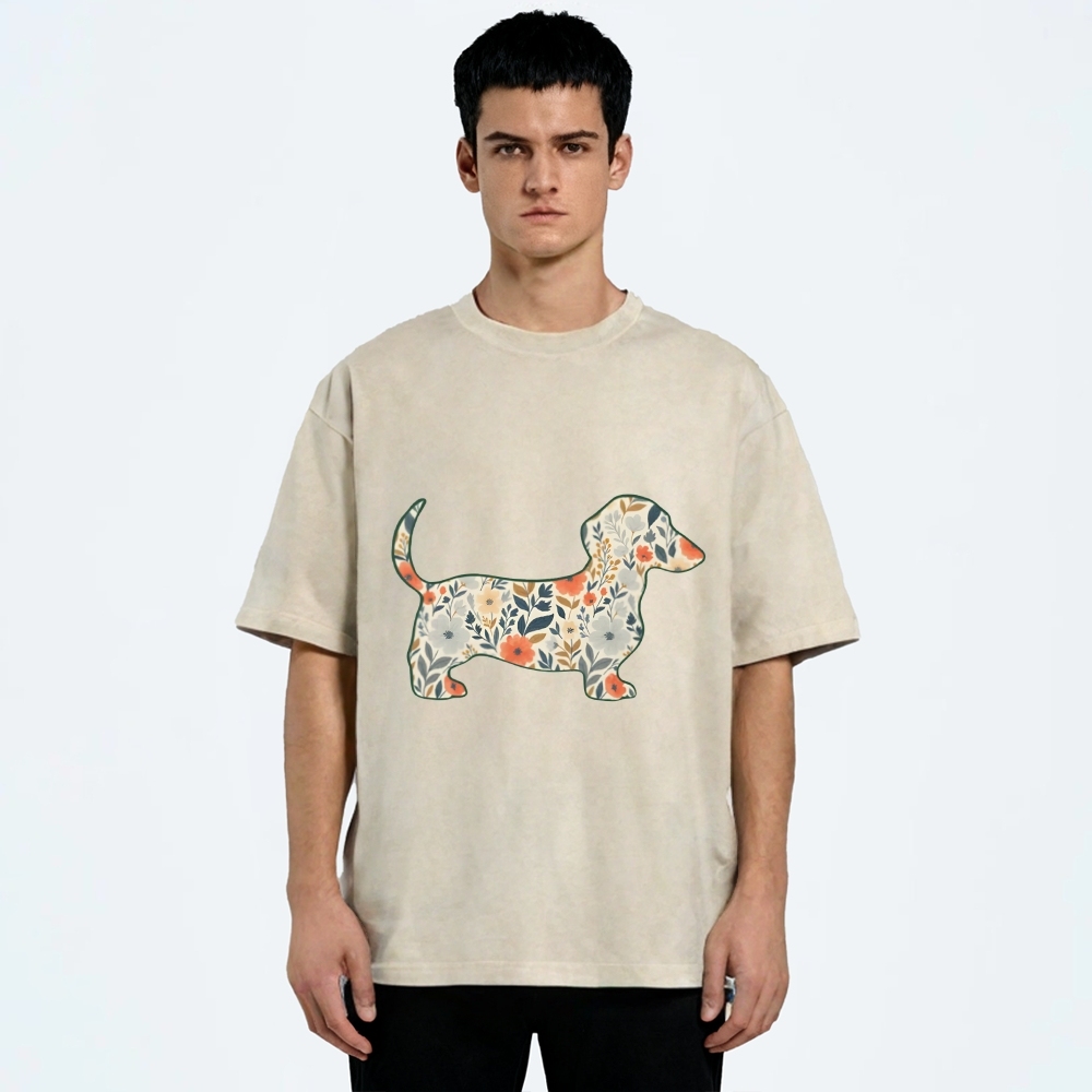 Floral Dachshund T-shirt