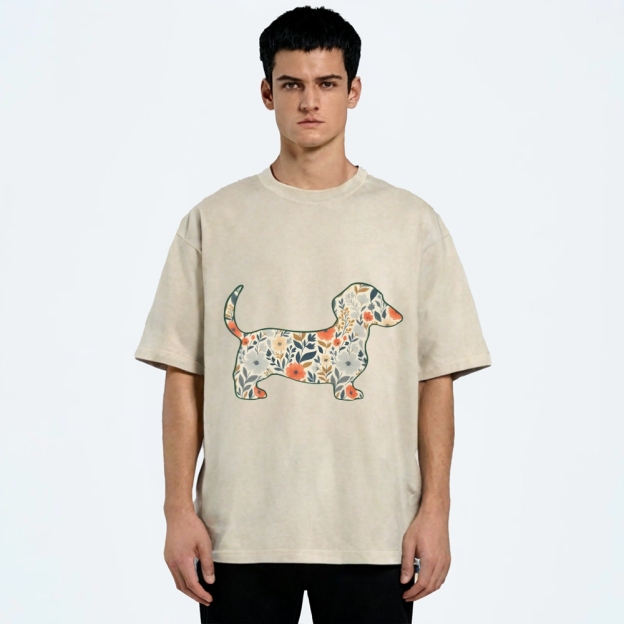 Floral Dachshund T-shirt