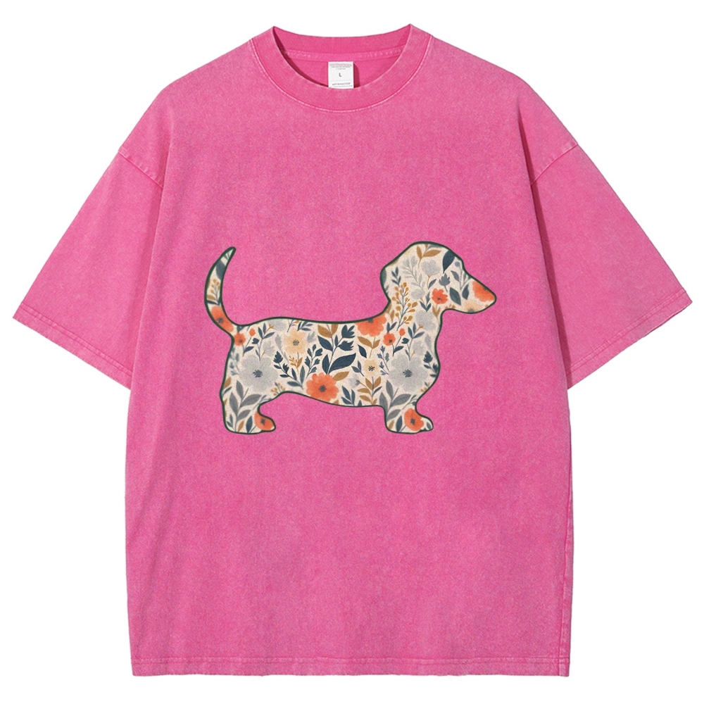 Floral Dachshund T-shirt
