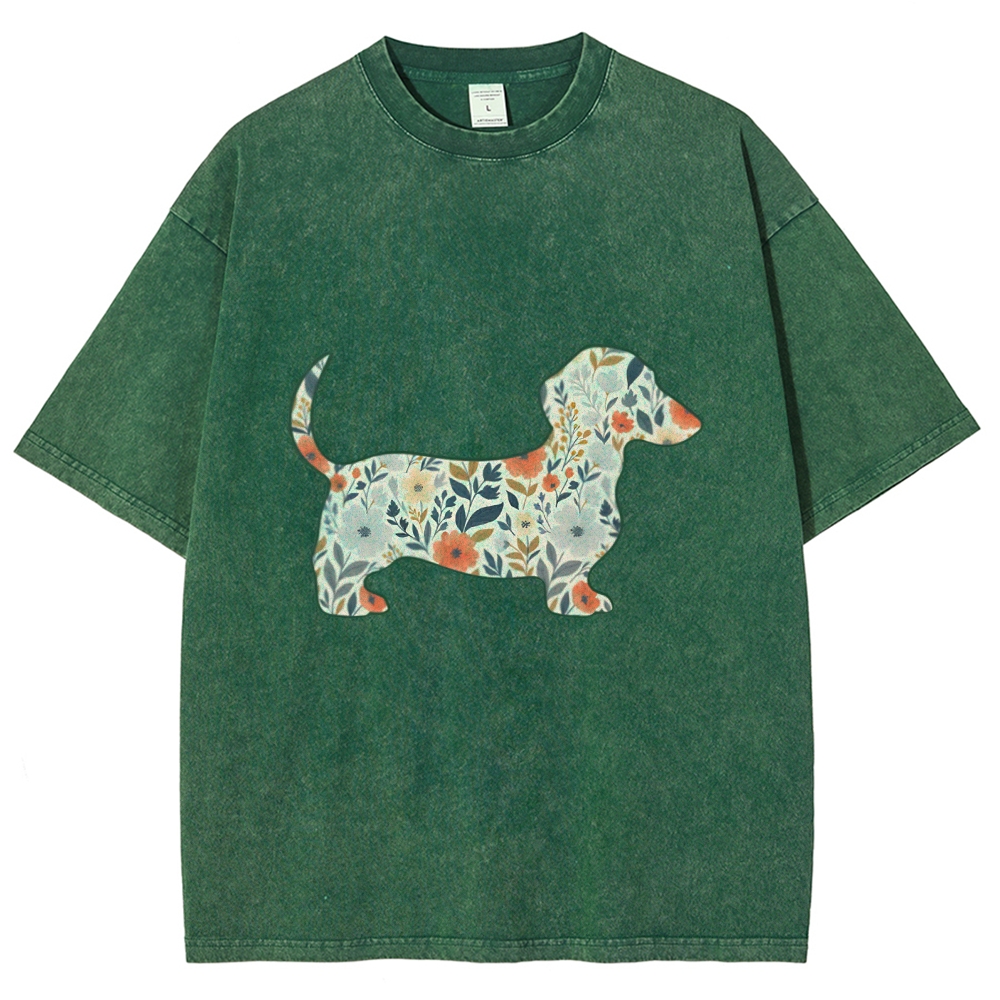 Floral Dachshund T-shirt