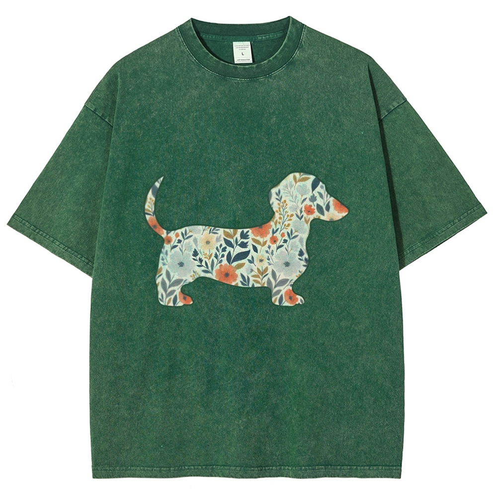 Floral Dachshund T-shirt
