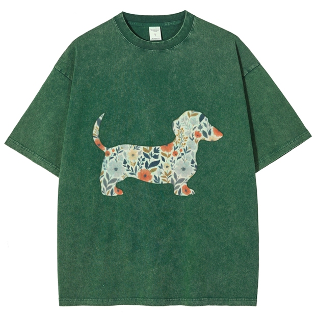 Floral Dachshund T-shirt