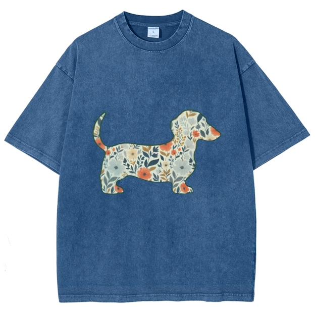 Floral Dachshund T-shirt
