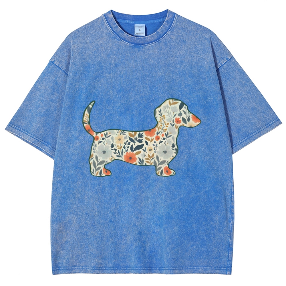 Floral Dachshund T-shirt