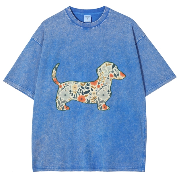 Floral Dachshund T-shirt