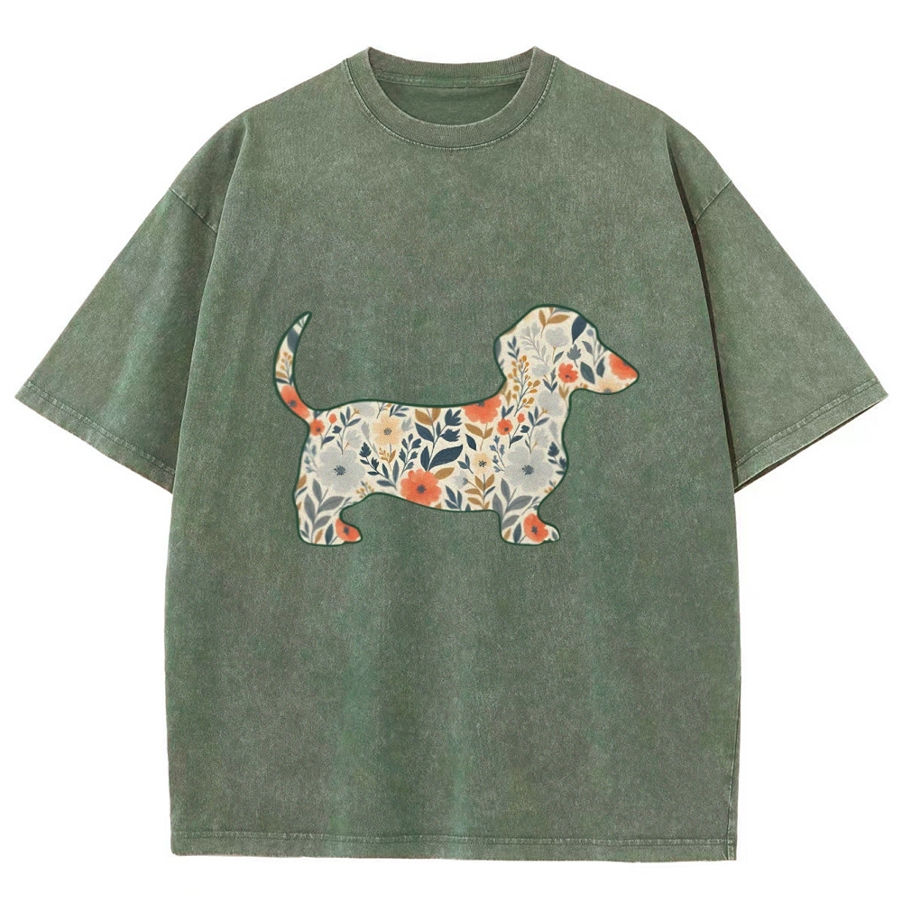 Floral Dachshund T-shirt