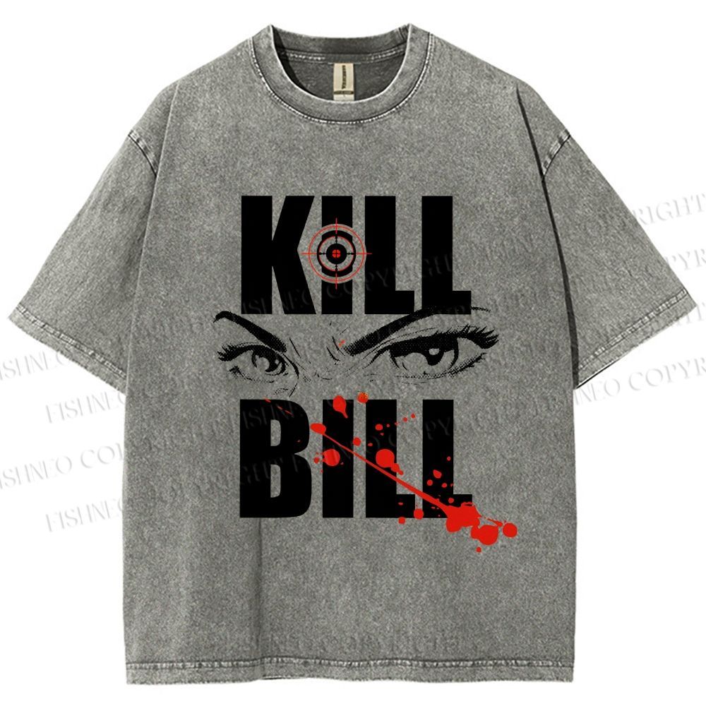 Unisex Kill Bill Eyes Printed Washed Tee