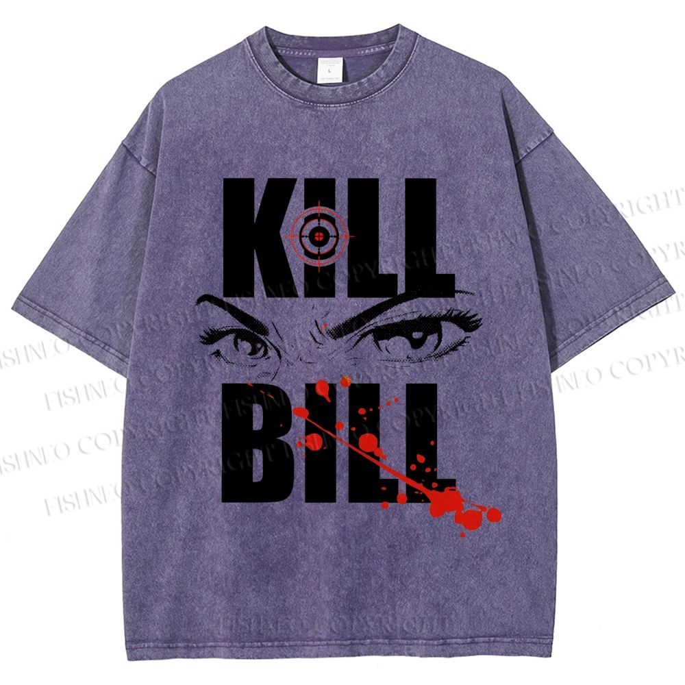 Unisex Kill Bill Eyes Printed Washed Tee