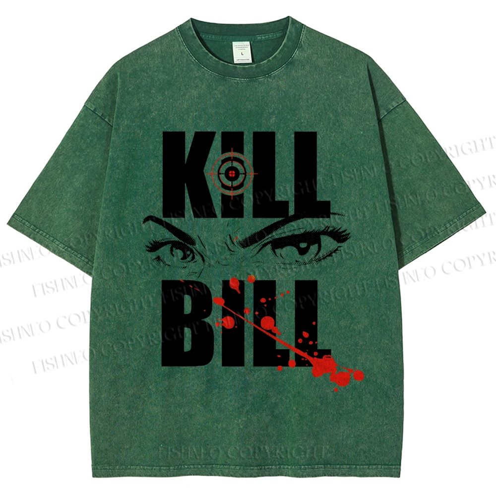 Unisex Kill Bill Eyes Printed Washed Tee