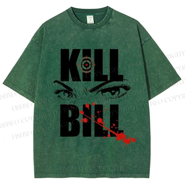 Unisex Kill Bill Eyes Printed Washed Tee