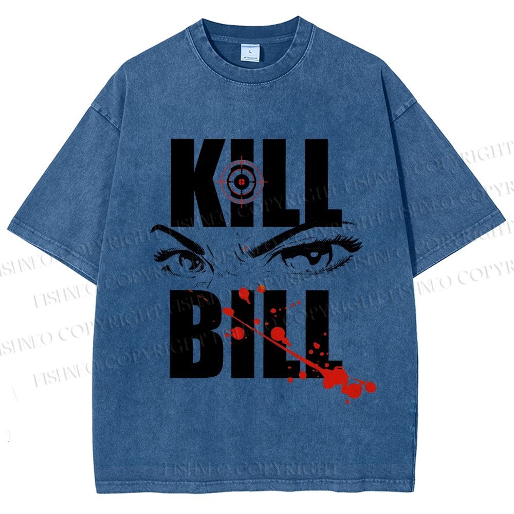 Unisex Kill Bill Eyes Printed Washed Tee