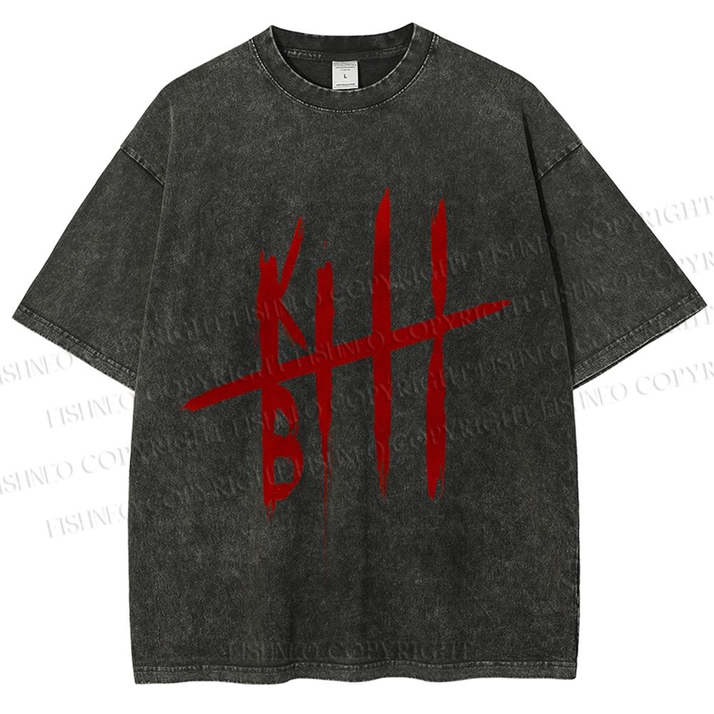 Unisex Kill Bill Printed Washed Tee