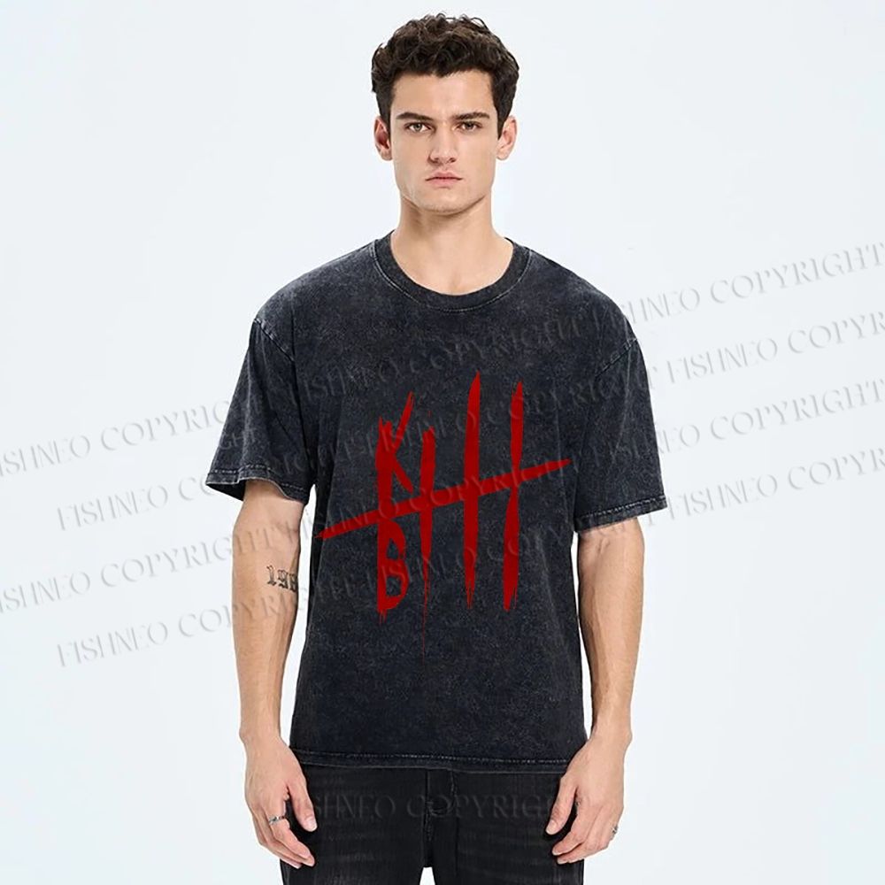 Unisex Kill Bill Printed Washed Tee