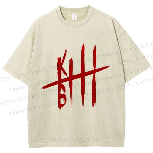 Unisex Kill Bill Printed Washed Tee