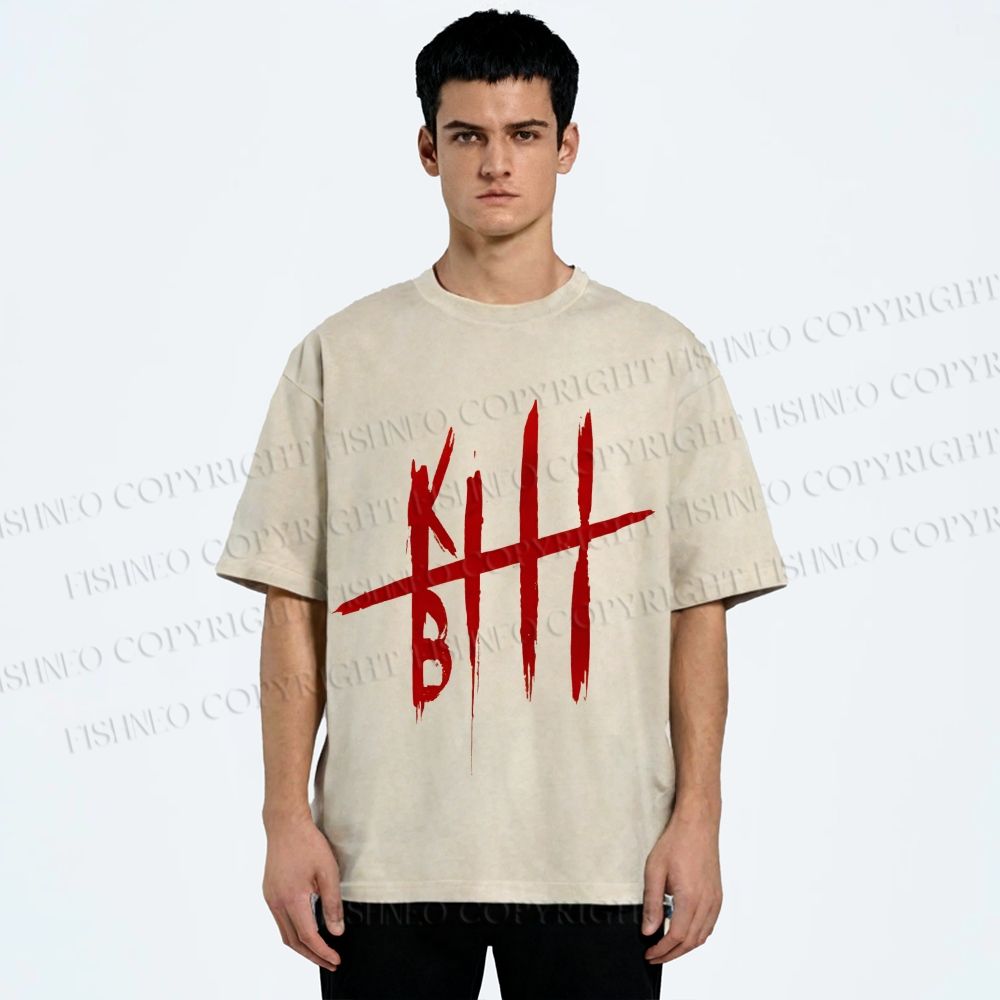 Unisex Kill Bill Printed Washed Tee