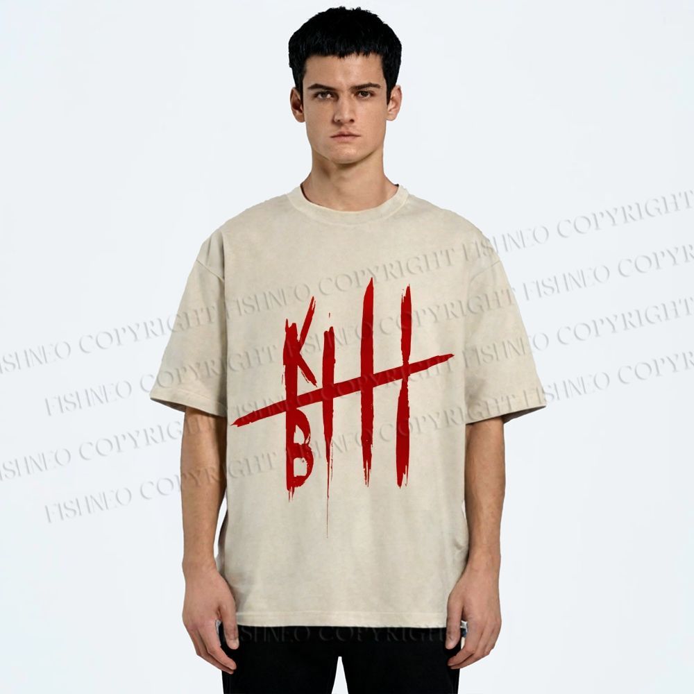 Unisex Kill Bill Printed Washed Tee
