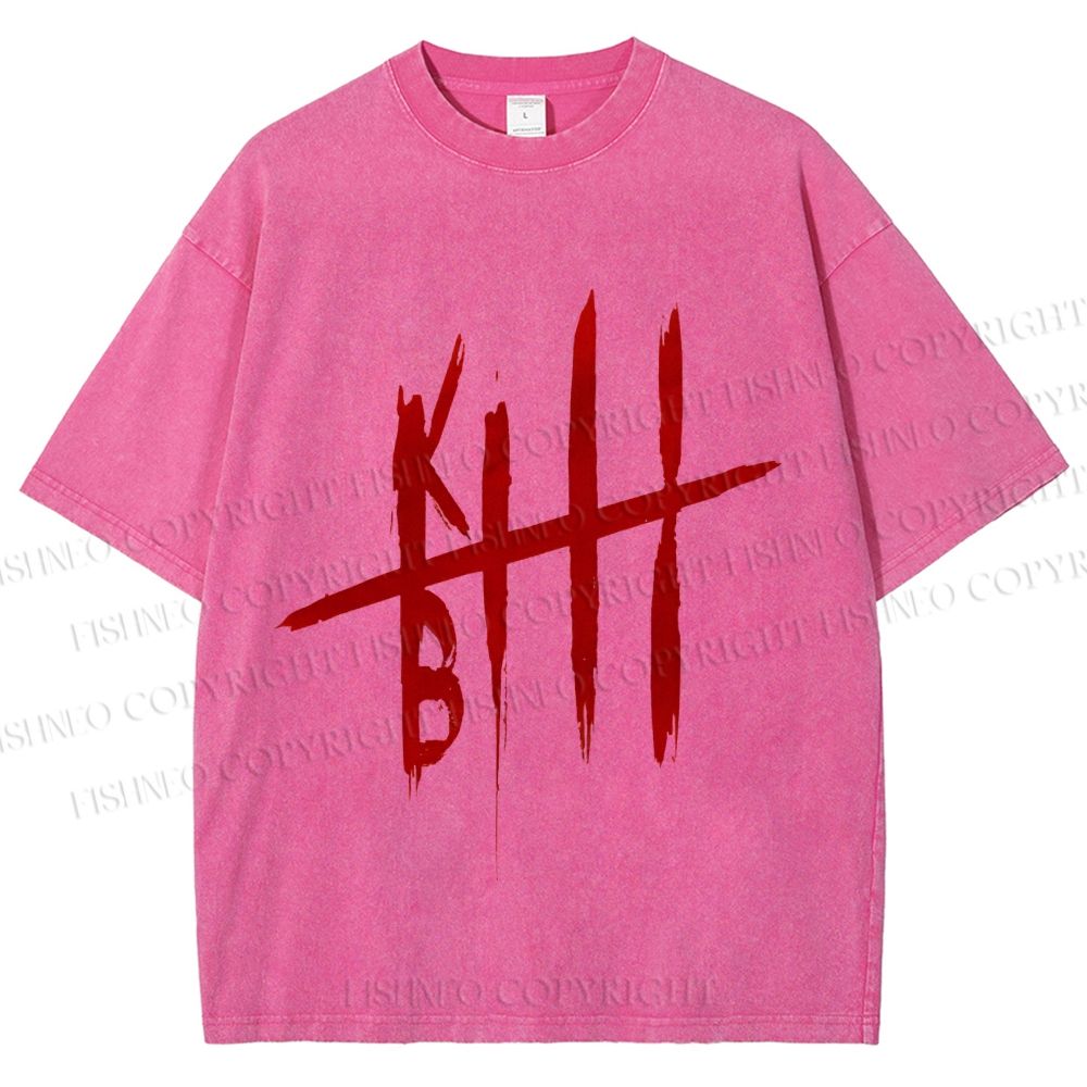 Unisex Kill Bill Printed Washed Tee