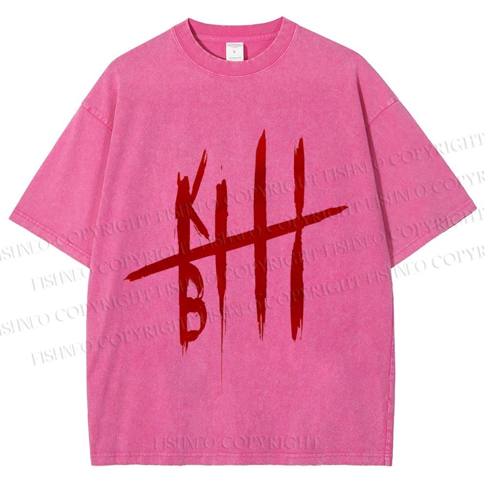 Unisex Kill Bill Printed Washed Tee