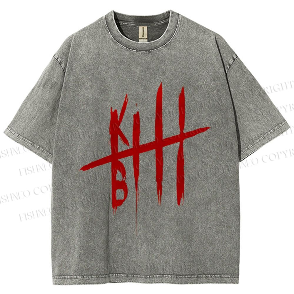 Unisex Kill Bill Printed Washed Tee