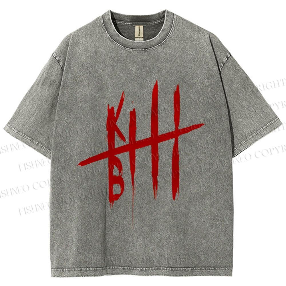 Unisex Kill Bill Printed Washed Tee