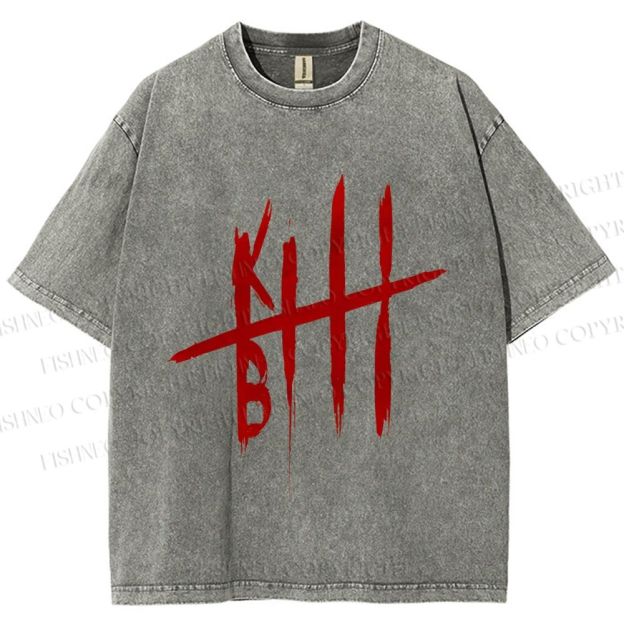 Unisex Kill Bill Printed Washed Tee