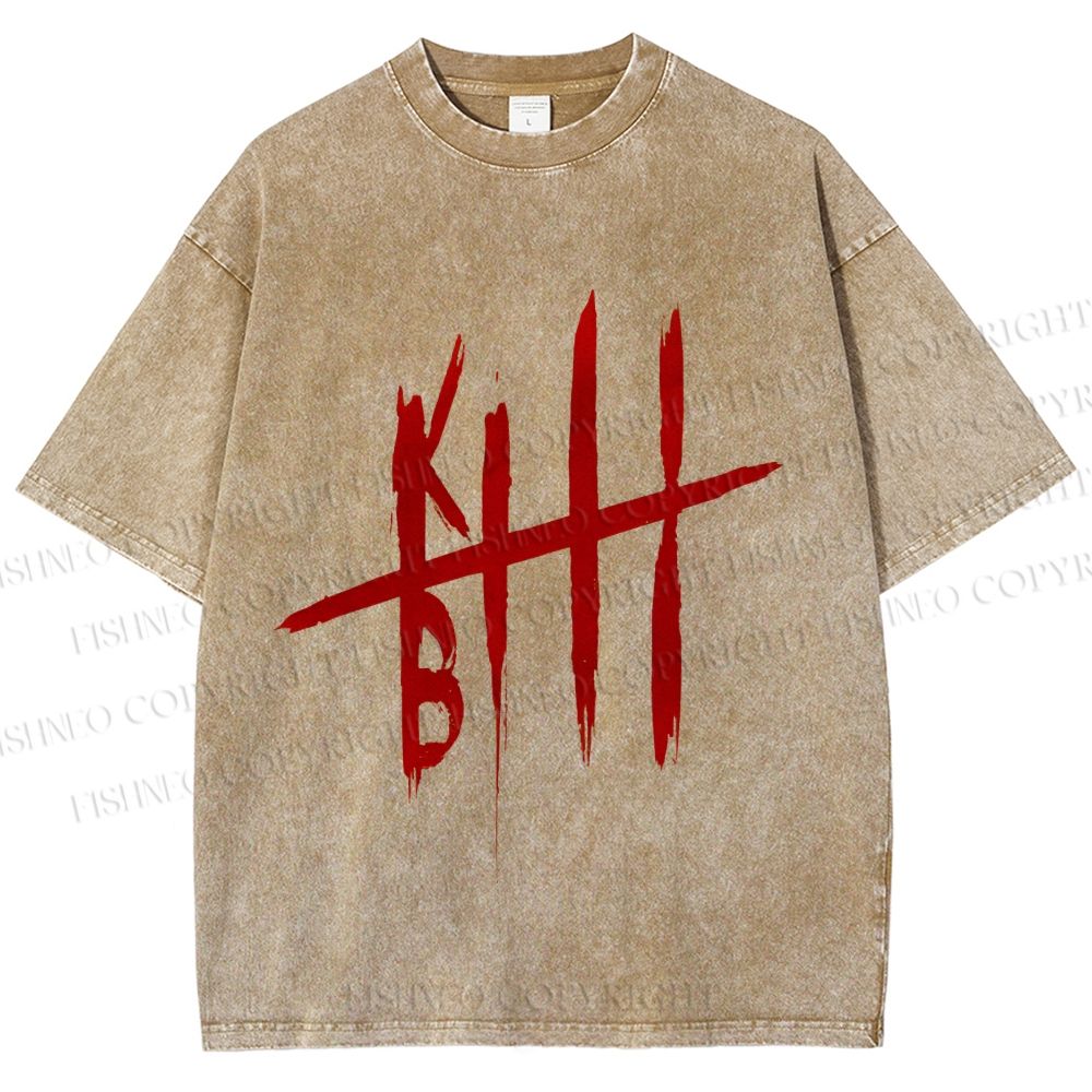 Unisex Kill Bill Printed Washed Tee
