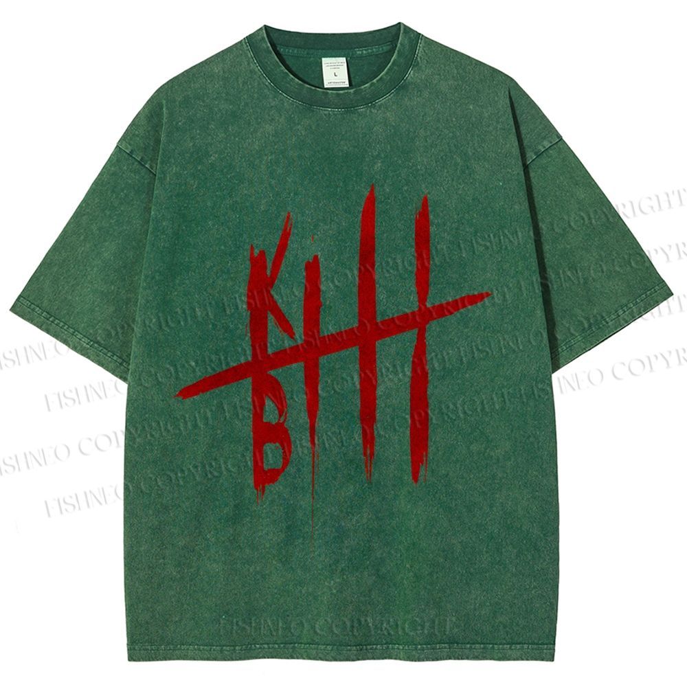 Unisex Kill Bill Printed Washed Tee