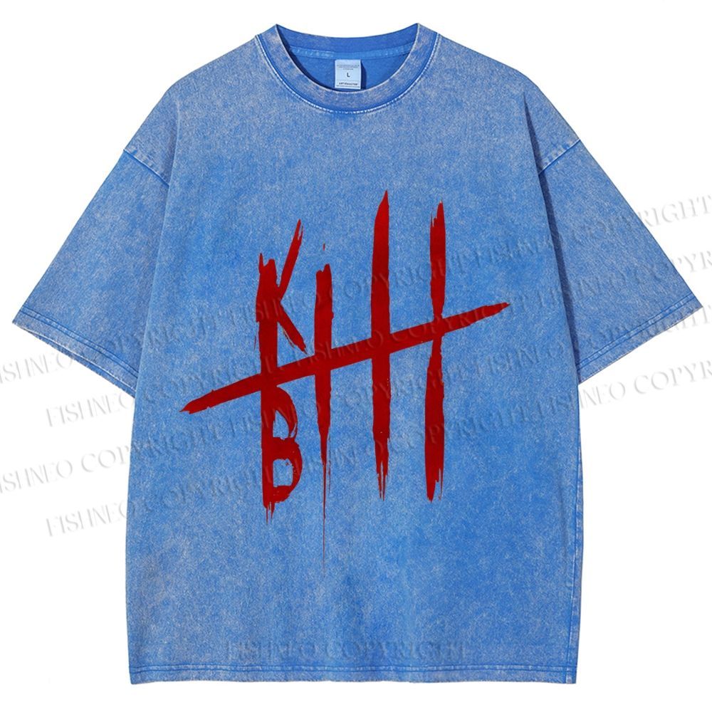 Unisex Kill Bill Printed Washed Tee