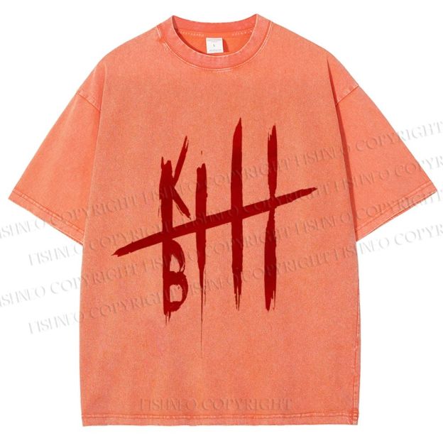 Unisex Kill Bill Printed Washed Tee