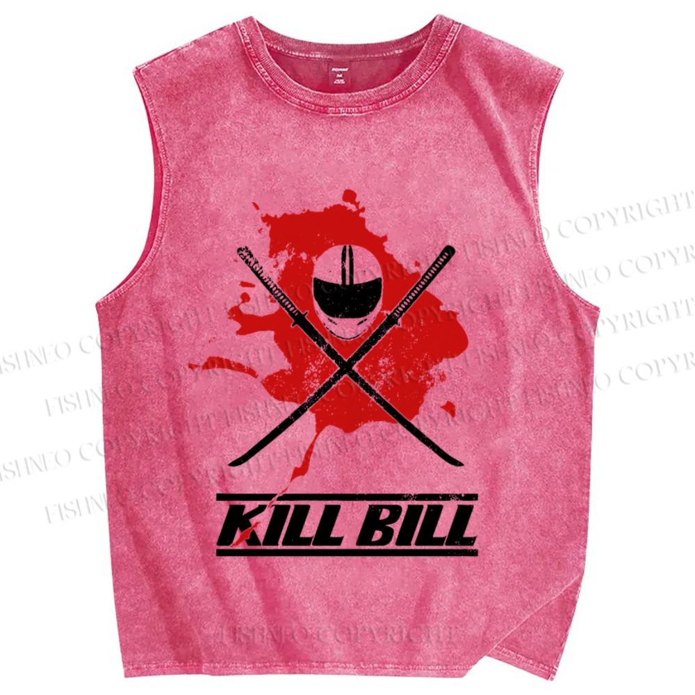 Unisex Kill Bill Printed Washed Tank Top
