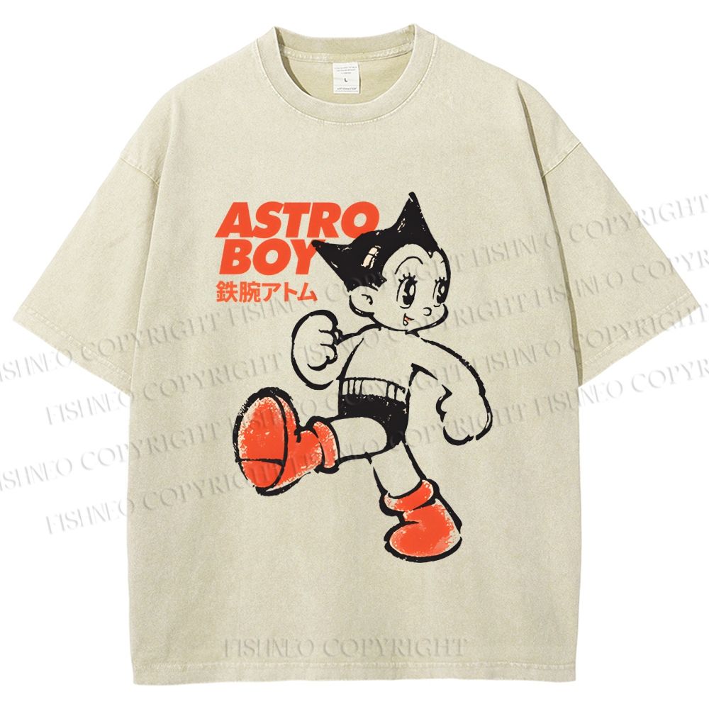 Unisex Vintage Astro Boy Printed Washed Tee