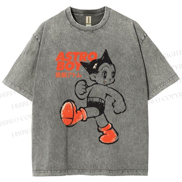 Unisex Vintage Astro Boy Printed Washed Tee