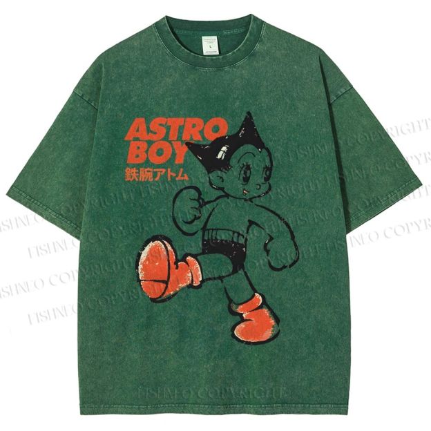 Unisex Vintage Astro Boy Printed Washed Tee
