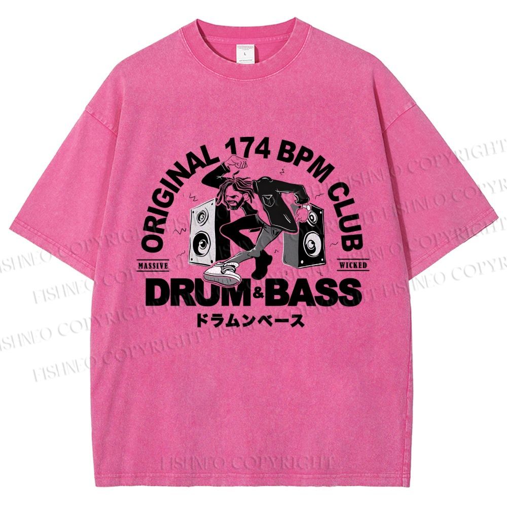 Unisex Drum And Bass Printed Washed Tee