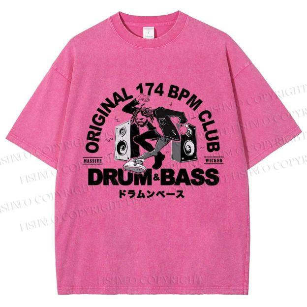 Unisex Drum And Bass Printed Washed Tee