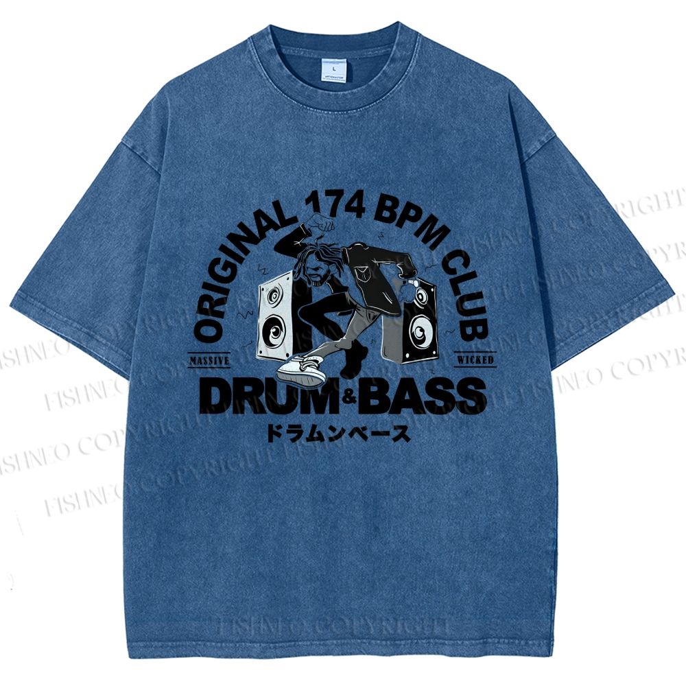 Unisex Drum And Bass Printed Washed Tee