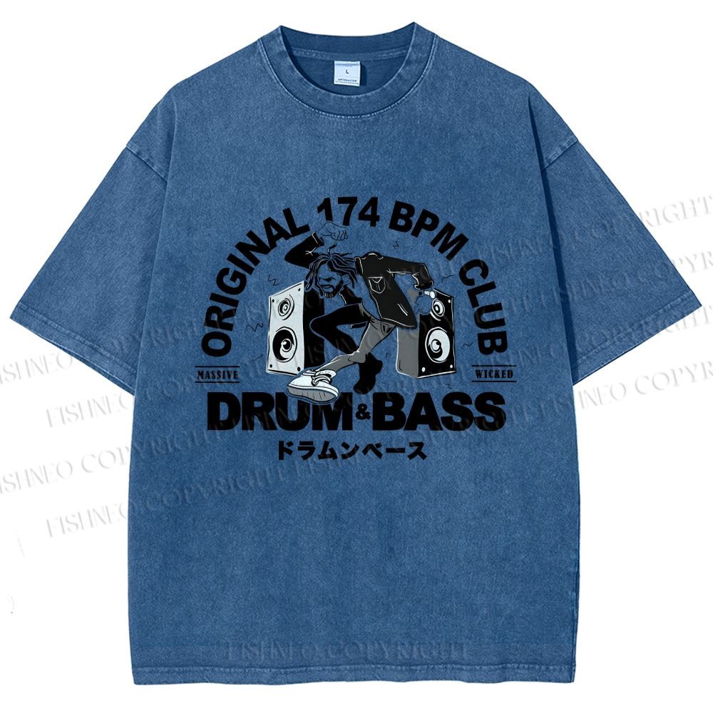 Unisex Drum And Bass Printed Washed Tee