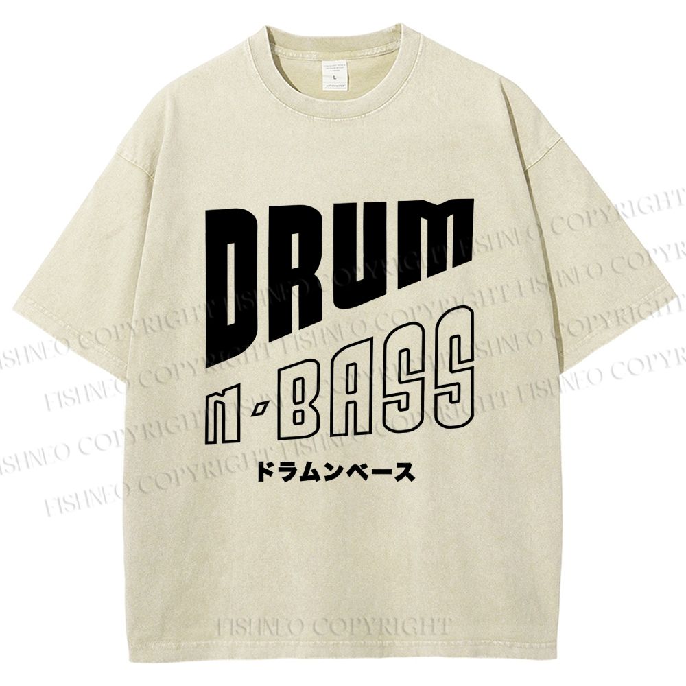 Unisex Drum And Bass Printed Washed Tee