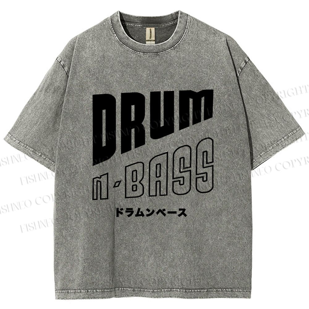 Unisex Drum And Bass Printed Washed Tee