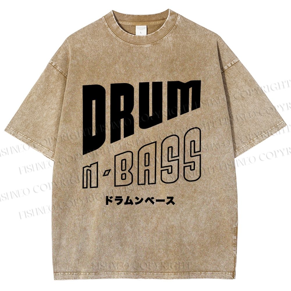 Unisex Drum And Bass Printed Washed Tee