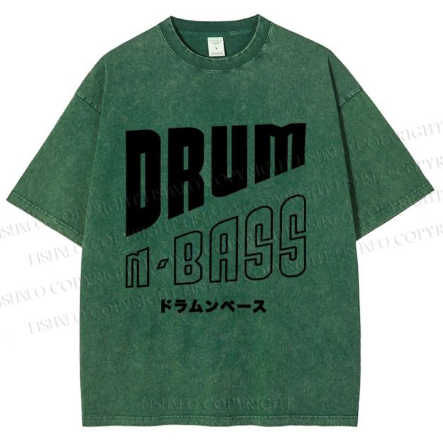 Unisex Drum And Bass Printed Washed Tee