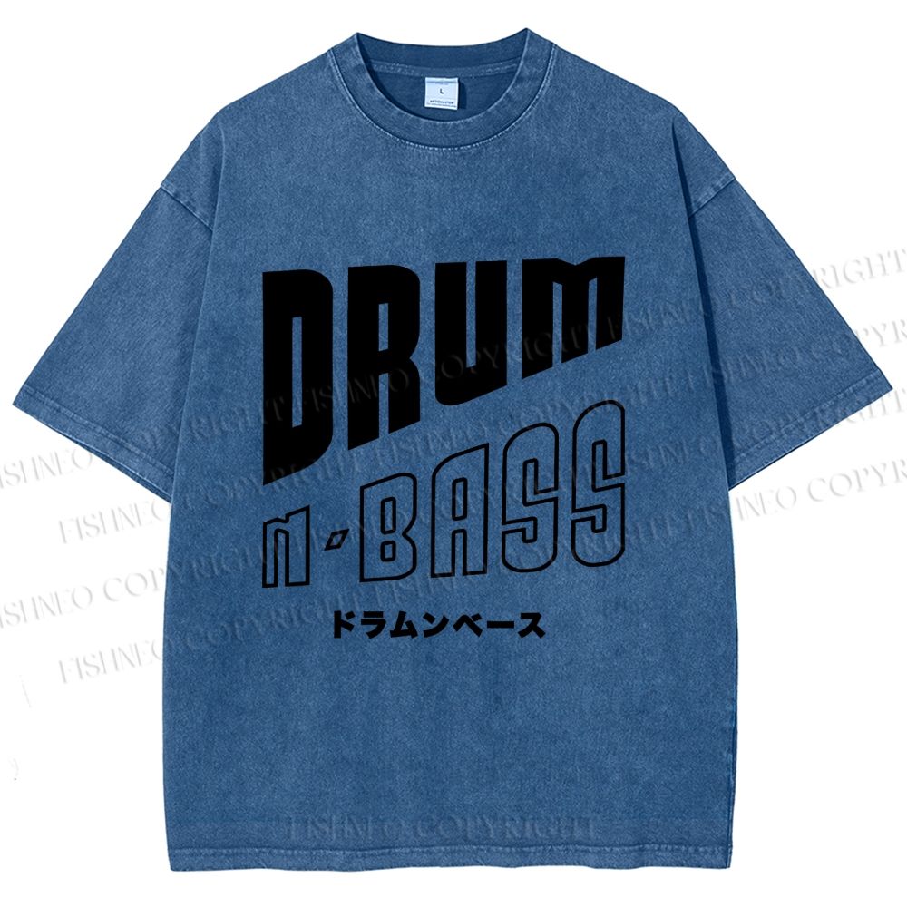 Unisex Drum And Bass Printed Washed Tee