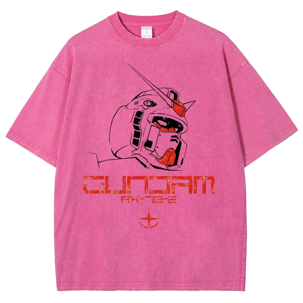 Unisex Gundam Printed Washed Tee