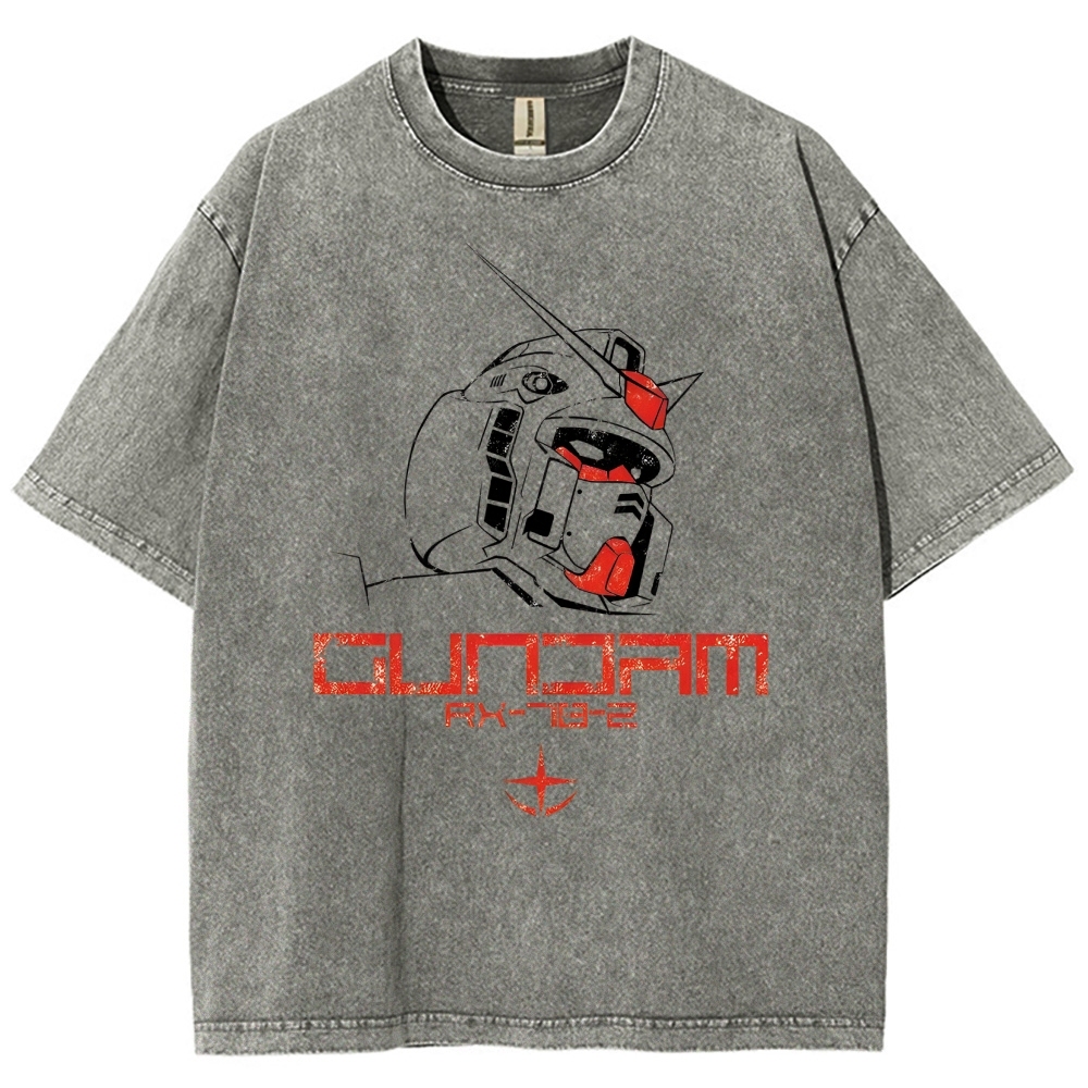 Unisex Gundam Printed Washed Tee